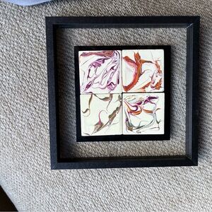 Abstract four tile hanging wall art